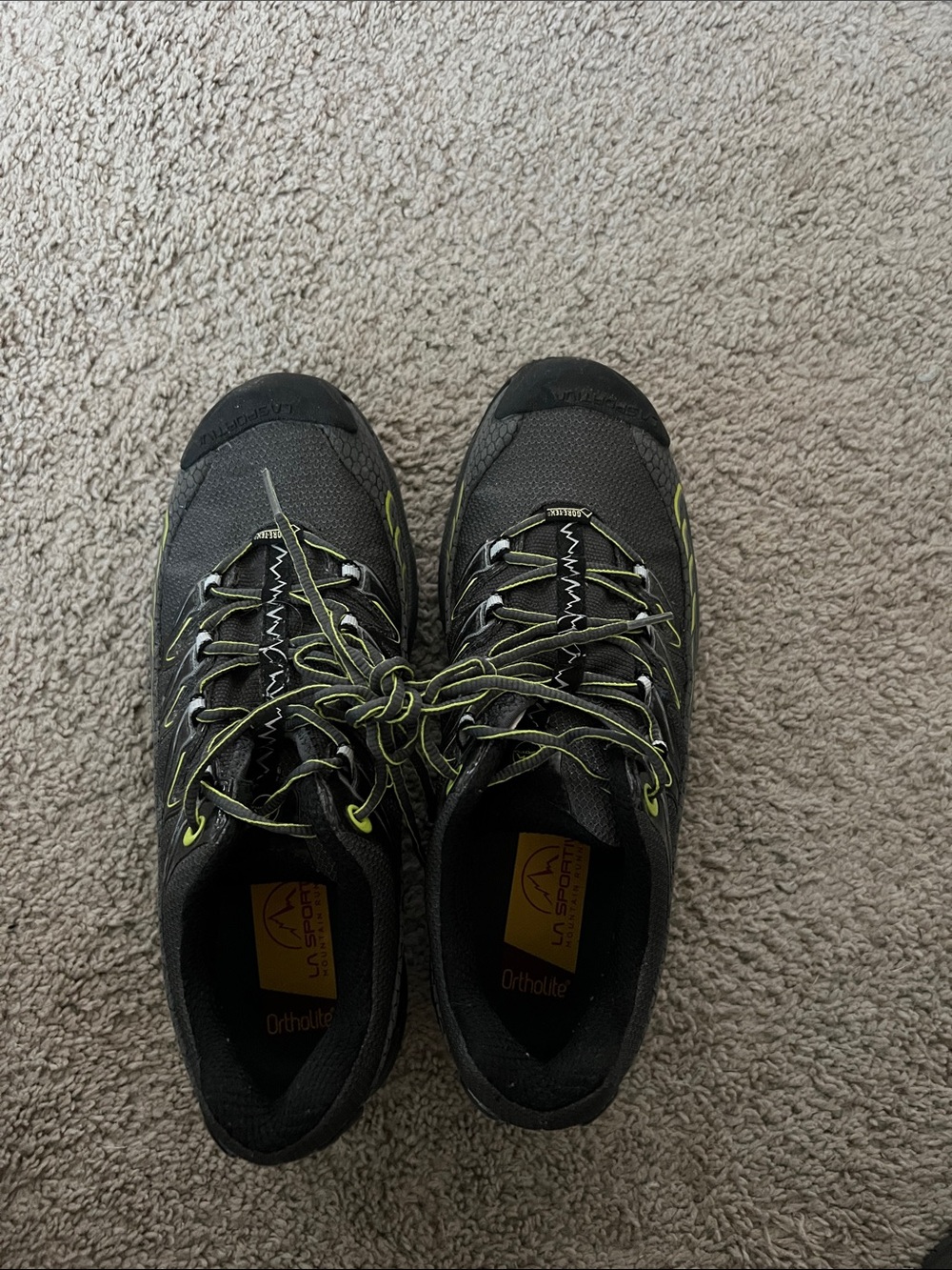 La Sportiva Men's Trail Running Shoes - Dark Gray with Green Accents